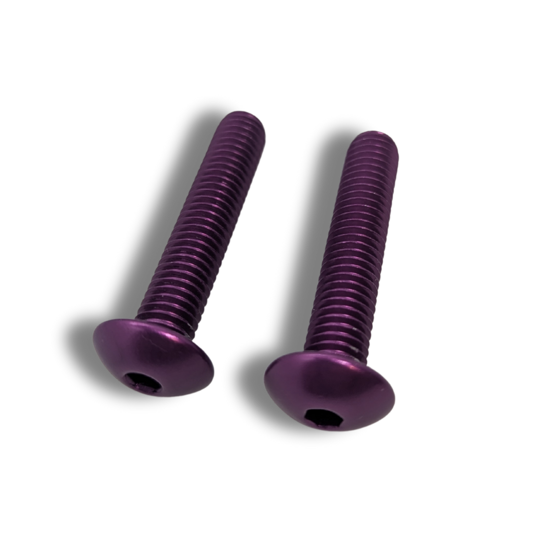 Aluminium-Kuppelkopfschraube M8 x 40 mm, Paar für Kurbeldichtungsschutz, Lila